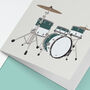 Drum Kit Houseplant Card | Music Greetings Card, thumbnail 4 of 5