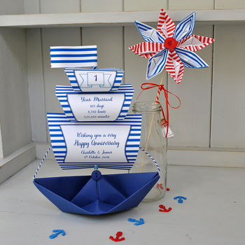 Personalised Anniversary Galleon Sail Boat Card, 4 of 12