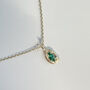 9ct Gold Lab Grown Emerald Pendant, thumbnail 1 of 4