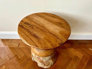 Teak Root Wood Side Coffee Lamp Table Handmade, 8 of 8