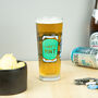 Personalised Blue Beer Can Printed Pint Glass, thumbnail 1 of 8