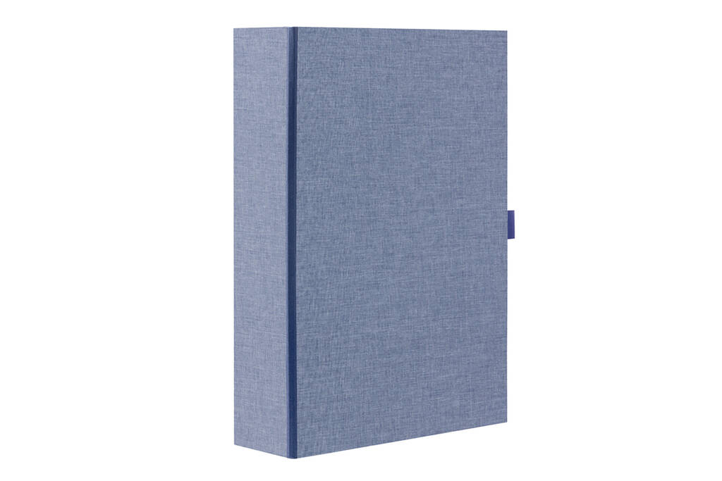 Personalised Fabric Box File Blue By Harris & Jones Ltd