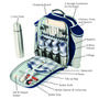 Deluxe Four Person Picnic And Flask Set Navy Blue, thumbnail 3 of 3