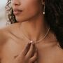 Mini Gemstone Bead Necklace With Focal Pearl, thumbnail 1 of 12