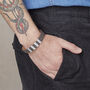 Personalised Mens Leather Cuff Names And Dates Bracelet, thumbnail 3 of 8