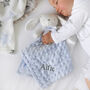 Personalised Blue Bobble Bunny Baby Comforter, thumbnail 7 of 8