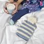 Personalised Stripe Mini Hot Water Bottle And Cover, thumbnail 1 of 7