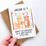 Personalised Woodland Birthday Age Card, thumbnail 1 of 3