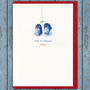 Personalised Penguins In Love Christmas Card, thumbnail 1 of 8