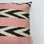 Square Ikat Silk Cushion Pink And Black Arrow, thumbnail 5 of 8