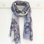 Floral Lilac Hydrangea Print Scarf Gift Boxed With Card, thumbnail 4 of 5