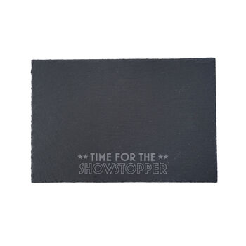 Great British Bakers 'Time For The Showstopper' Rectangular Slate Cheeseboard In Gift Box, 2 of 2