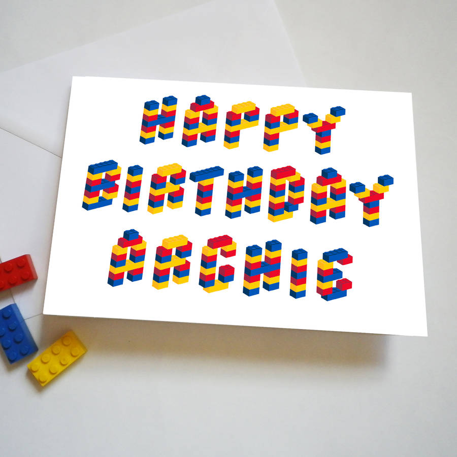 Personalised Building Block Birthday Card, 1 of 2