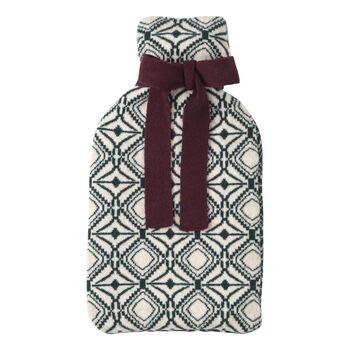 Reversible Merino Lambswool Hot Water Bottle In Green, 5 of 6