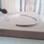Sterling Silver Bark Textured Cuff Bangle, thumbnail 3 of 5
