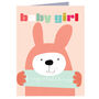 Mini Baby Girl Bunny Card, thumbnail 2 of 4