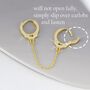 Handcuff Hoop Earrings With A Linking Chain, thumbnail 5 of 9