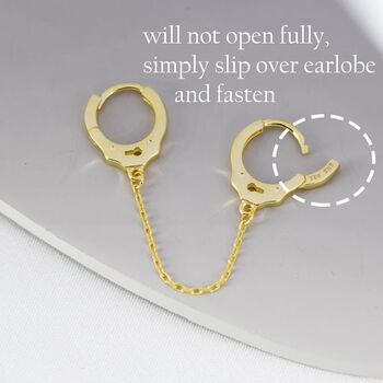 Handcuff Hoop Earrings With A Linking Chain, 5 of 9