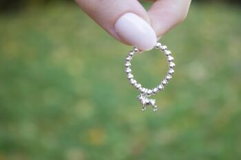 Sterling Silver Ball Bead Ring With Mini French Bulldog, 4 of 8