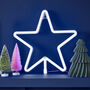 Large White Light Up Christmas Star Neon Light, thumbnail 1 of 3