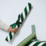 Green Candy Stripe Luxury Wrapping Paper, thumbnail 2 of 7