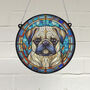 Pug Stained Glass Effect Suncatcher, thumbnail 1 of 6