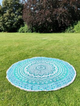 Large Round Ombre Mandala Picnic Blanket, 5 of 5