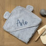 Personalised Hooded Towel In Powder Blue, thumbnail 4 of 5