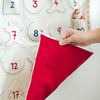 Personalised Handmade Felt Christmas Advent Calendar, 6 of 9