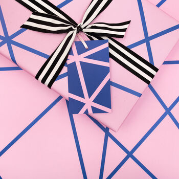 Luxury Pink And Blue Geometric Wrapping Paper, 2 of 7