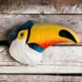 Hand Painted Ceramic Toucan Head Wall Sconce Vase, thumbnail 1 of 3