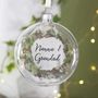 Grandparent Wreath Glass Christmas Bauble Gift, thumbnail 2 of 3