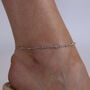 Skinny Drip Anklet With White Topaz, thumbnail 2 of 3