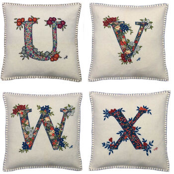 Personalised Floral Monogram Liberty Print Cushions, 6 of 7