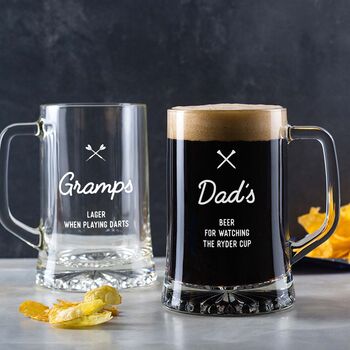 Personalised Engraved Beer Tankard Sports Gift For Men Dad, 3 of 7