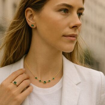 Emerald Station Necklace, 2 of 5
