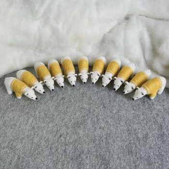 Polar Bear 100% Wool Tree Decoration, 3 of 5