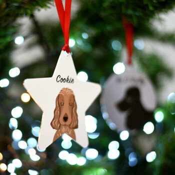 Cocker Spaniel Christmas Dog Decoration Personalised, 9 of 12