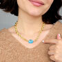 Blue Topaz December Birthstone Statement Charm Necklace, thumbnail 2 of 7