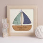 Personalised Boat Embroidered Framed Artwork, thumbnail 1 of 5