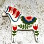 Red Tulips Dala Horse Ceramic Decoration, thumbnail 4 of 4