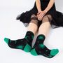 Women's Bamboo Socks Black Green Celestial, thumbnail 1 of 4