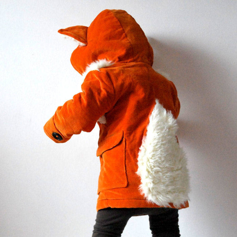 children's lined animal hooded duffle coat: fox by olive and vince ...