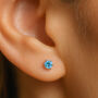 Sterling Silver Aquamarine Micro Stud Earrings, thumbnail 2 of 6
