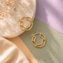 Hexagonal Gold Plated Silver Hoop Earrings, thumbnail 4 of 9