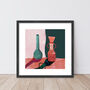 Teal And Terracotta Ceramic Vases Print, thumbnail 6 of 7