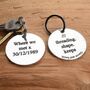 Personalised What3words Round Pewter Keyring Gift, thumbnail 3 of 7