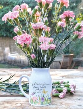 Personalised Small Milk Jug Style Mum, Mom, Mummy Vase, 3 of 3