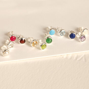 Birthstone Studs In Silver Or Gold Vermeil Plated, 7 of 12