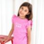 Personalised Embroidered Daisy Lace Trim T Shirt And Short Set, thumbnail 6 of 12